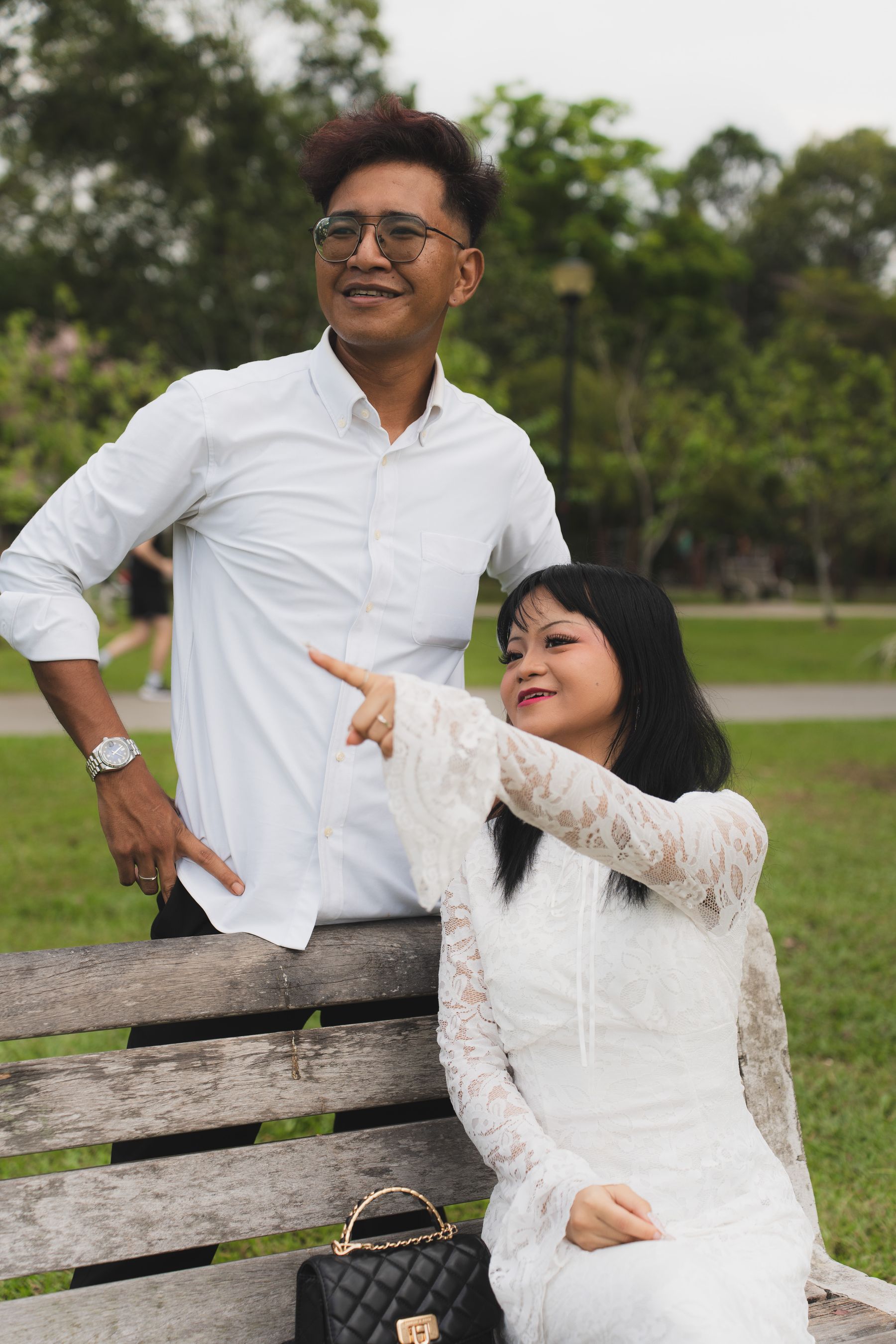 Couple on a park bench